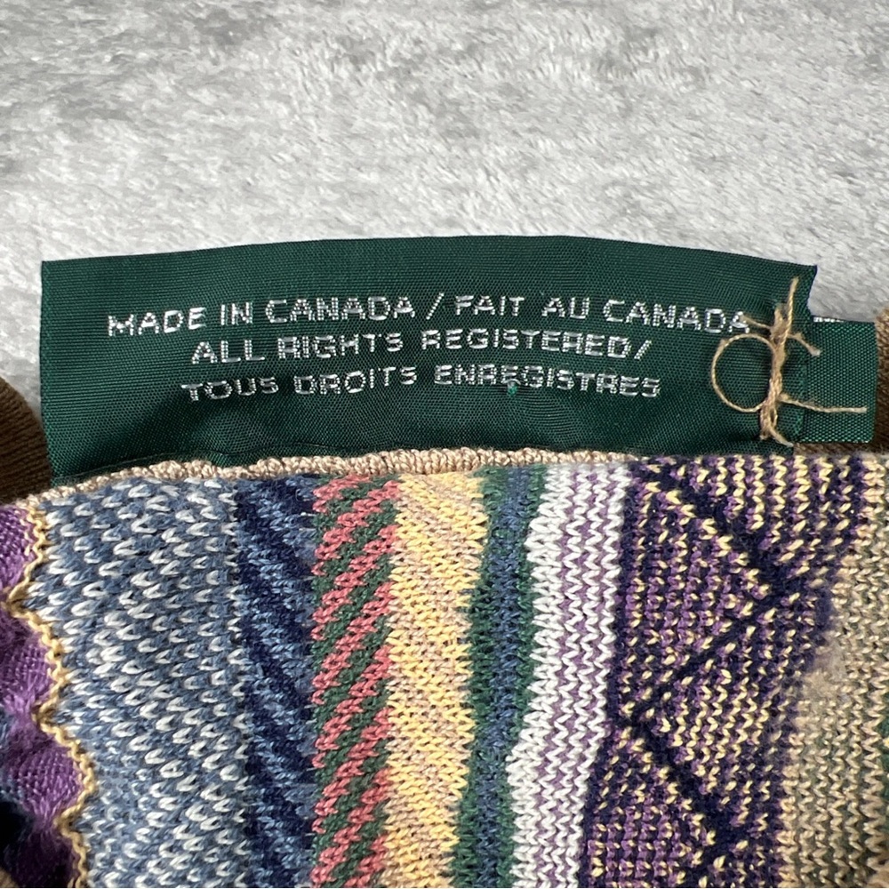 Vintage Tundra Canada 3D Knit Sweater Mens Large Purple Cosby Biggie Coogi Style - Picture 10 of 10